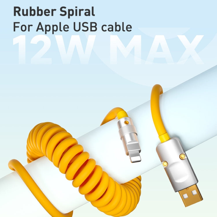 XJ-U101 USB-C / Type-C to USB-C / Type-C Spring Charging Data Cable, Length: 1.5m(Yellow) - USB-C & Type-C Cable by buy2fix | Online Shopping UK | buy2fix
