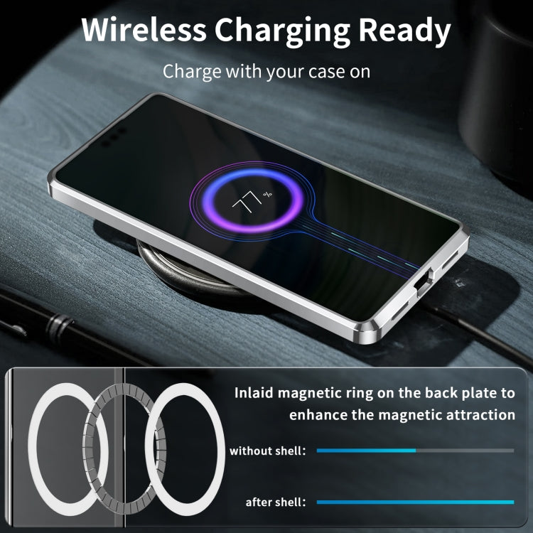 Huawei Mate 60 MagSafe Magnetic Frosted Metal Phone Case(Silver) by buy2fix