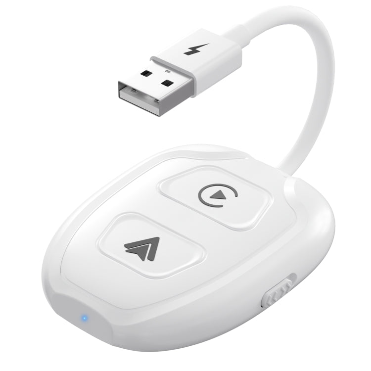THT-020-9-1 USB + USB-C / Type-C Wired to Wireless Carplay / Android Auto Adapter(White) - Bluetooth Adapters by buy2fix | Online Shopping UK | buy2fix