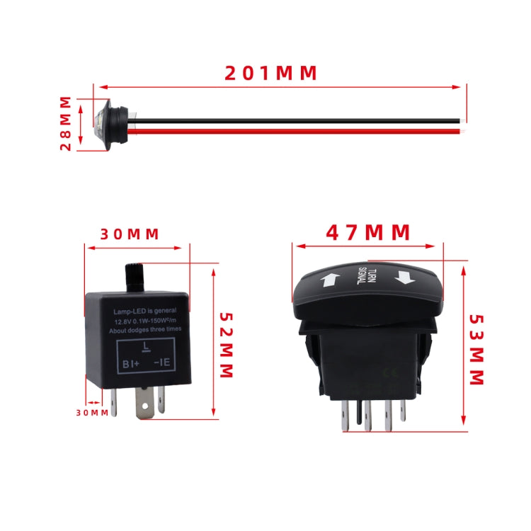 CP-4332 ATV UTV SXS Turn Signal Light Horn Wire Harness Kit - Car Light Accessories by buy2fix | Online Shopping UK | buy2fix