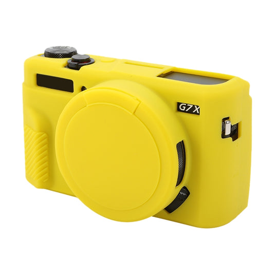 For Canon PowerShot G7 X Mark II / G7X2 Soft Silicone Protective Case with Lens Cover(Yellow) by buy2fix