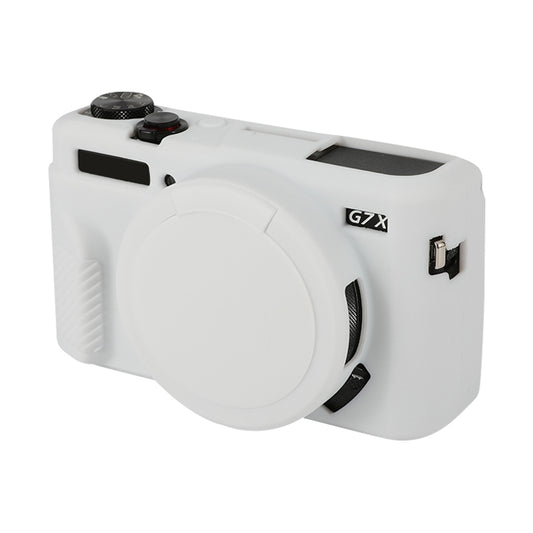 For Canon PowerShot G7 X Mark II / G7X2 Soft Silicone Protective Case with Lens Cover(White) by buy2fix