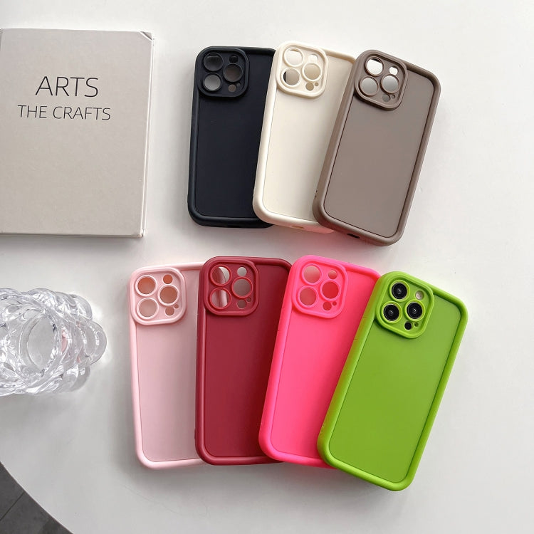 For iPhone 13 Fine Hole Shockproof Frame Frosted TPU Phone Case(Brown) - iPhone 13 Cases by buy2fix | Online Shopping UK | buy2fix
