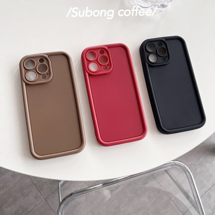 For iPhone 13 Fine Hole Shockproof Frame Frosted TPU Phone Case(Brown) - iPhone 13 Cases by buy2fix | Online Shopping UK | buy2fix