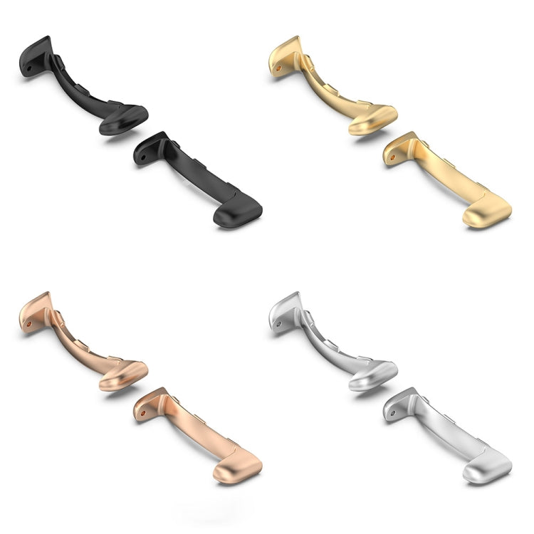 For Google Pixel Watch 2 1 Pair Stainless Steel Metal Watch Band Connector(Black) by buy2fix