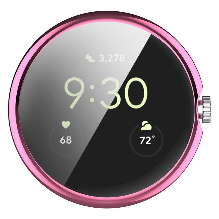 For Google Pixel Watch 2 Full Coverage TPU Electroplated Watch Protective Case(Pink) - Watch Cases by buy2fix | Online Shopping UK | buy2fix