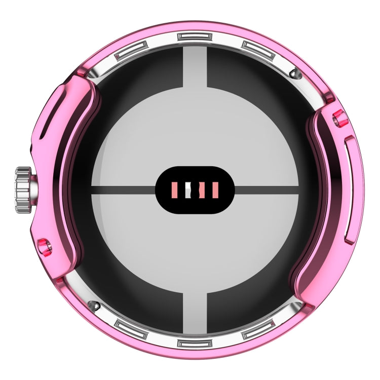 For Google Pixel Watch 2 Full Coverage TPU Electroplated Watch Protective Case(Pink) - Watch Cases by buy2fix | Online Shopping UK | buy2fix