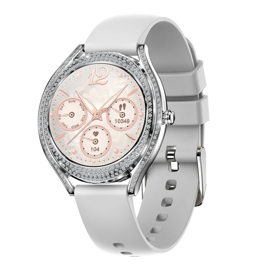 V66 1.28inch BT5.0 Smart Watch Support Heart Rate/ Sleep Detection, Style:Silicone Strap(Silver) by buy2fix