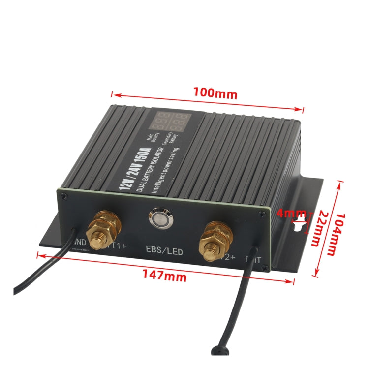 A8678 80-150A 12V Car Yacht RV Smart Dual Battery Isolation Controller - Relays by buy2fix | Online Shopping UK | buy2fix