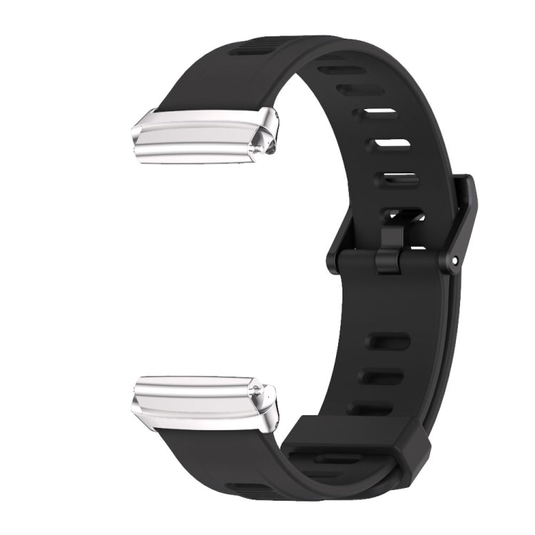 For Redmi Watch 3 Lite / Watch 3 Active Mijobs Flat Hole Breathable TPU Watch Band(Black+Silver) - Watch Bands by MIJOBS | Online Shopping UK | buy2fix