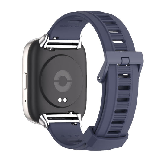 For Redmi Watch 3 Lite / Watch 3 Active Mijobs Flat Hole Breathable TPU Watch Band(Midnight Blue+Silver) by MIJOBS