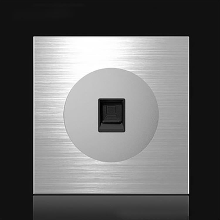 86mm Gray Aluminum Wire Drawing LED Switch Panel, Style:Computer Socket - by buy2fix | Online Shopping UK | buy2fix