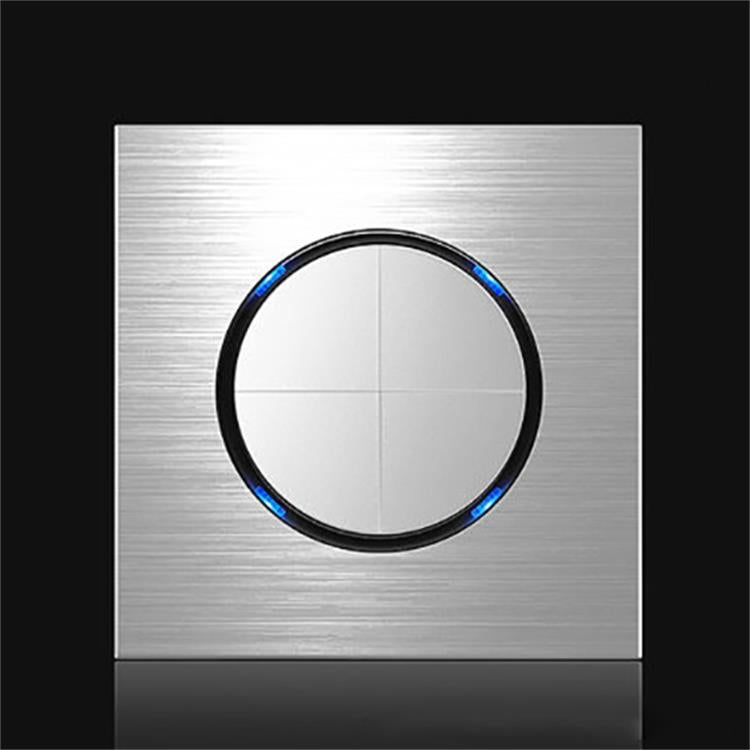 86mm Gray Aluminum Wire Drawing LED Switch Panel, Style:Four Billing Control - by buy2fix | Online Shopping UK | buy2fix