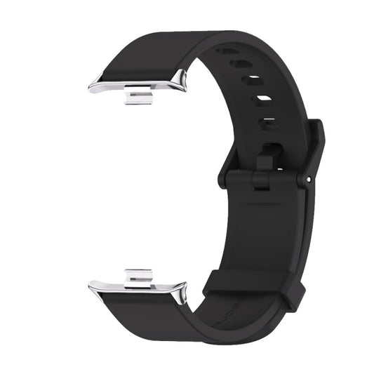 For Xiaomi Smart Band 9 Pro / 8 Pro Mijobs Silicone Breathable Watch Band(Black Silver) by MIJOBS