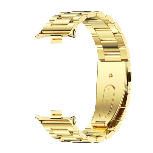 For Xiaomi Smart Band 9 Pro / 8 Pro Mijobs Three Beads Stainless Steel Watch Band(Gold) by MIJOBS