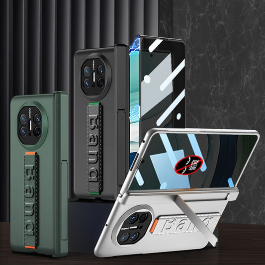 For Huawei Mate X5 GKK Wristband Integrated Privacy Film Magnetic Hinge Phone Case(Silver) by GKK