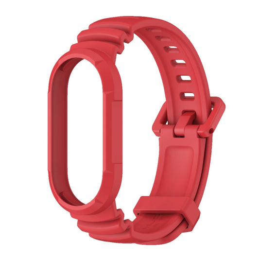 For Xiaomi Mi Band 8 MIJOBS GS Unibody Solid Color Sports Watch Band(Red) by MIJOBS