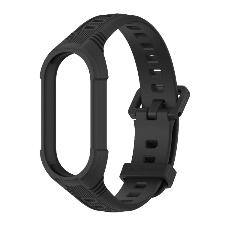 For Xiaomi Mi Band 8 MIJOBS Unibody Two Color Silicone Watch Band(Black) - Watch Bands by MIJOBS | Online Shopping UK | buy2fix