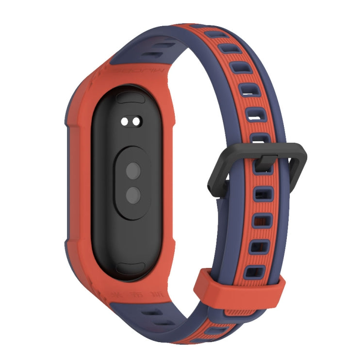 For Xiaomi Mi Band 8 MIJOBS Unibody Two Color Silicone Watch Band(Orang Midnight Blue) - Watch Bands by MIJOBS | Online Shopping UK | buy2fix