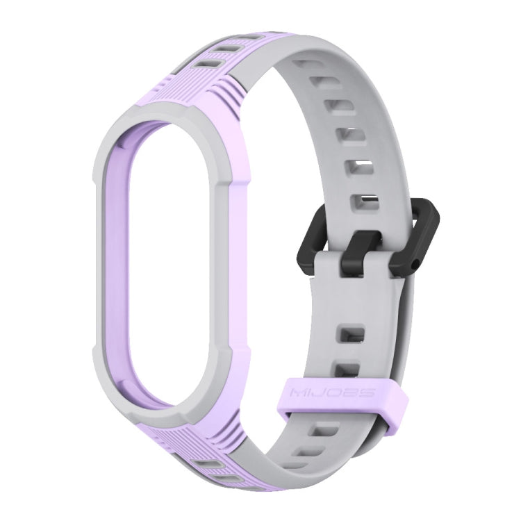 For Xiaomi Mi Band 8 MIJOBS Unibody Two Color Silicone Watch Band(Purple Grey) - Watch Bands by MIJOBS | Online Shopping UK | buy2fix