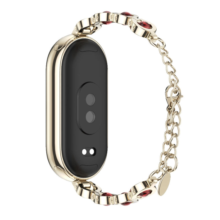 For Xiaomi Smart Band 10 / 9 / 8 Mijobs Mermaid Beauty Bracelet Watch Band(Light Gold Red) - Watch Bands by MIJOBS | Online Shopping UK | buy2fix