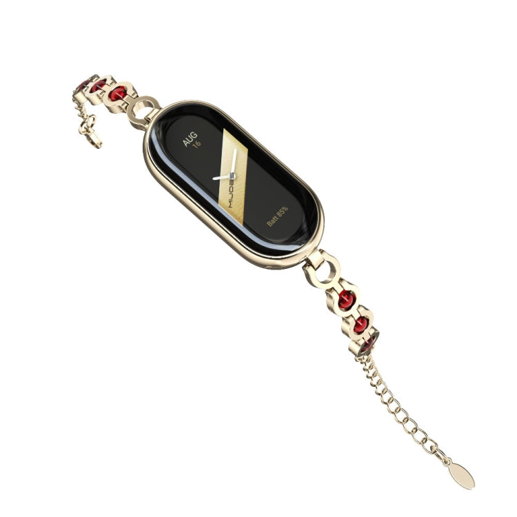 For Xiaomi Smart Band 10 / 9 / 8 Mijobs Mermaid Beauty Bracelet Watch Band(Light Gold Red) - Watch Bands by MIJOBS | Online Shopping UK | buy2fix