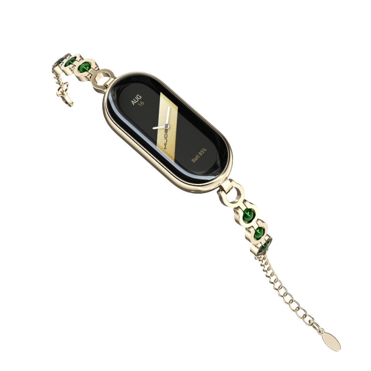 For Xiaomi Smart Band 10 / 9 / 8 Mijobs Mermaid Beauty Bracelet Watch Band(Light Gold Green) - Watch Bands by MIJOBS | Online Shopping UK | buy2fix