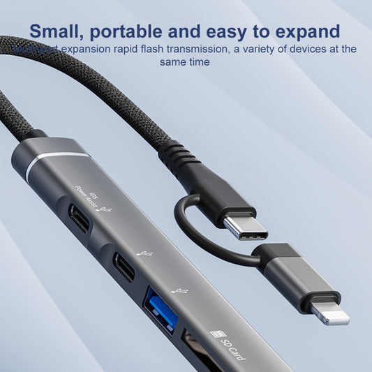 5 in 1 USB-C / Type-C to USB-C / Type-C + USB + SD & TF Card Reader by buy2fix
