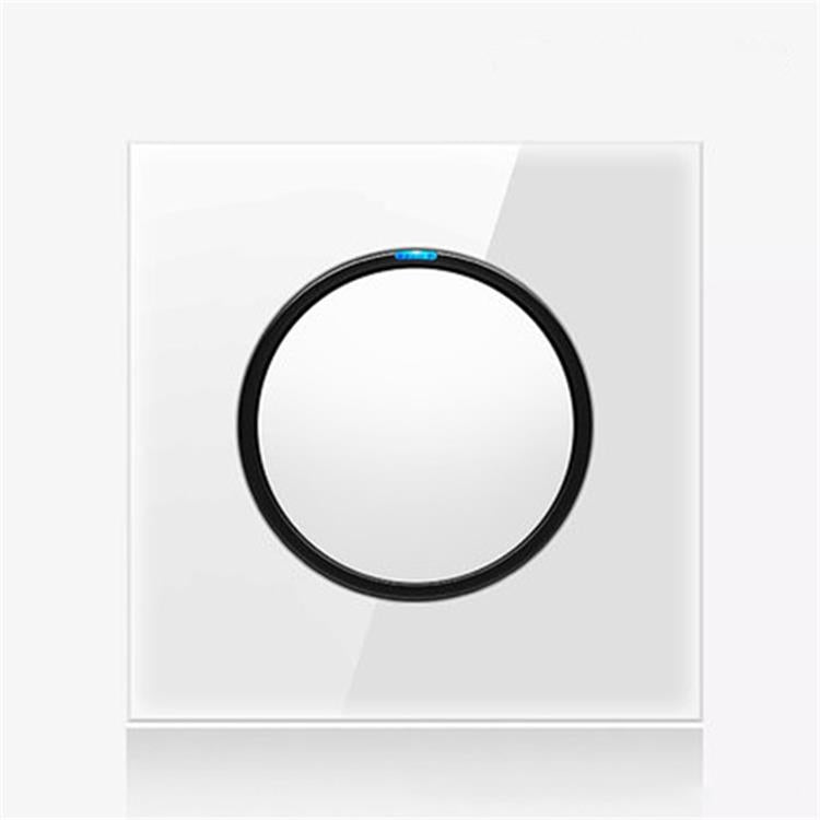 86mm Round LED Tempered Glass Switch Panel, White Round Glass, Style:One Billing Control - by buy2fix | Online Shopping UK | buy2fix