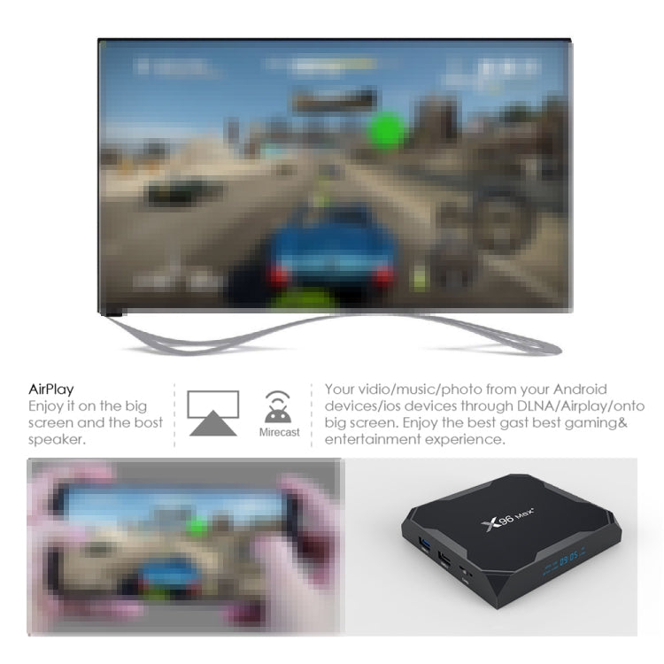 X96 max+ 4K Smart TV Box, Android 9.0, Amlogic S905X3 Quad-Core Cortex-A55,4GB+32GB, Support LAN, AV, 2.4G/5G WiFi, USBx2,TF Card, UK Plug - Amlogic S905 by buy2fix | Online Shopping UK | buy2fix