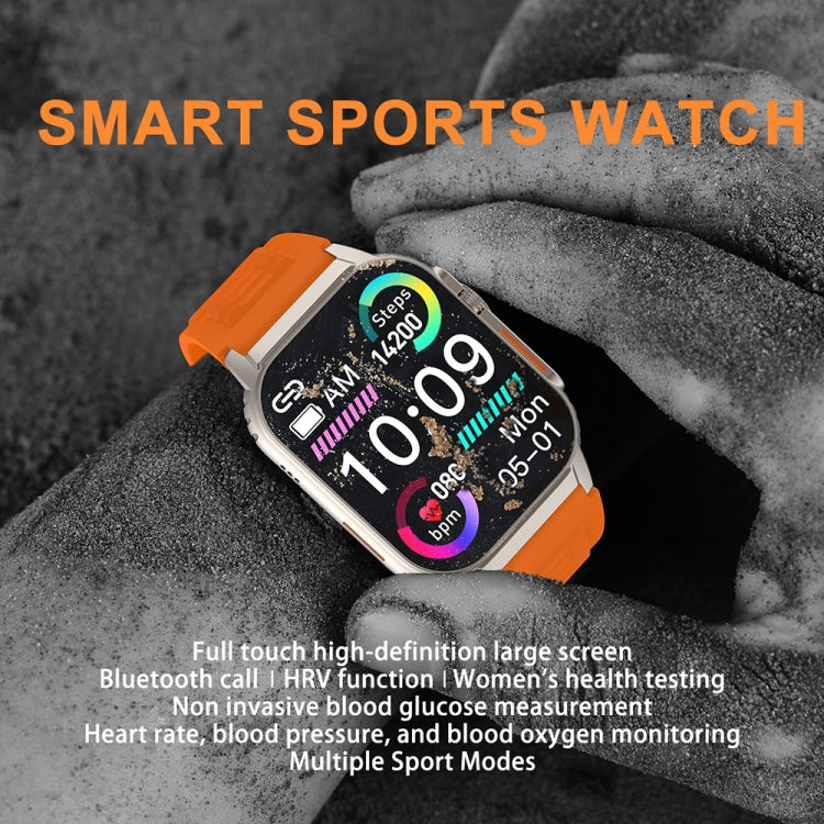 G41 Smart Bracelet, 2.01 inch IP67 Waterproof Smart Watch, Bluetooth Call / Heart Rate / Non-invasive Blood Glucose / HRV / MET(Orange) by buy2fix