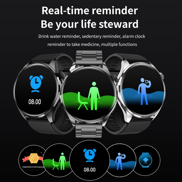 TM05 Pro Smart Bracelet, 1.46 inch Leather Band IP67 Waterproof Smart Watch, Bluetooth Call / Heart Rate / Blood Pressure / Blood Oxygen(Silver) by buy2fix