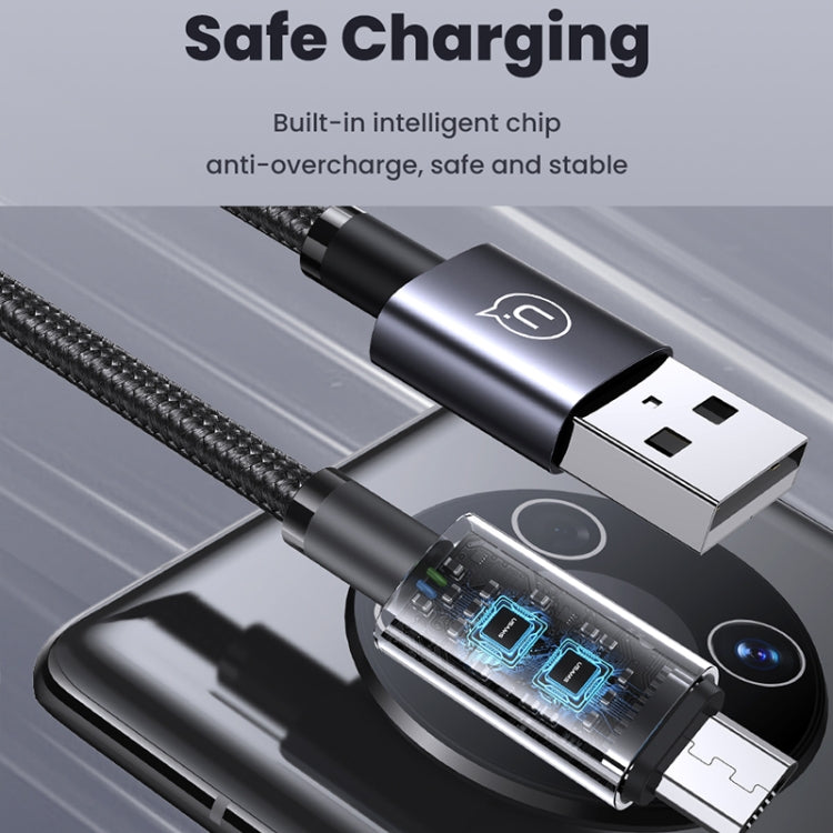 USAMS US-SJ670 USB To Micro USB 2A Fast Charge Data Cable, Length: 2m(Black) - Micro USB Cable by USAMS | Online Shopping UK | buy2fix