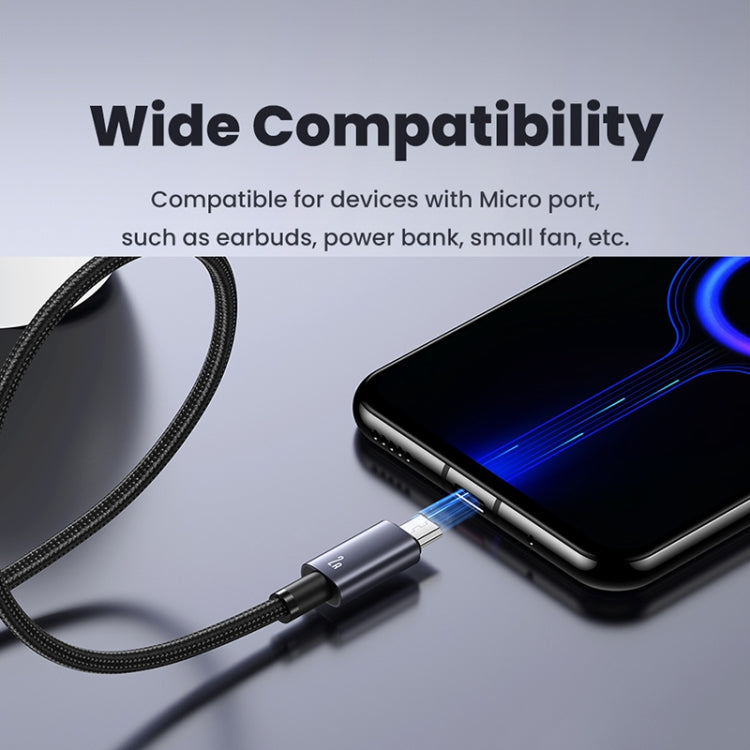 USAMS US-SJ670 USB To Micro USB 2A Fast Charge Data Cable, Length: 2m(Black) - Micro USB Cable by USAMS | Online Shopping UK | buy2fix