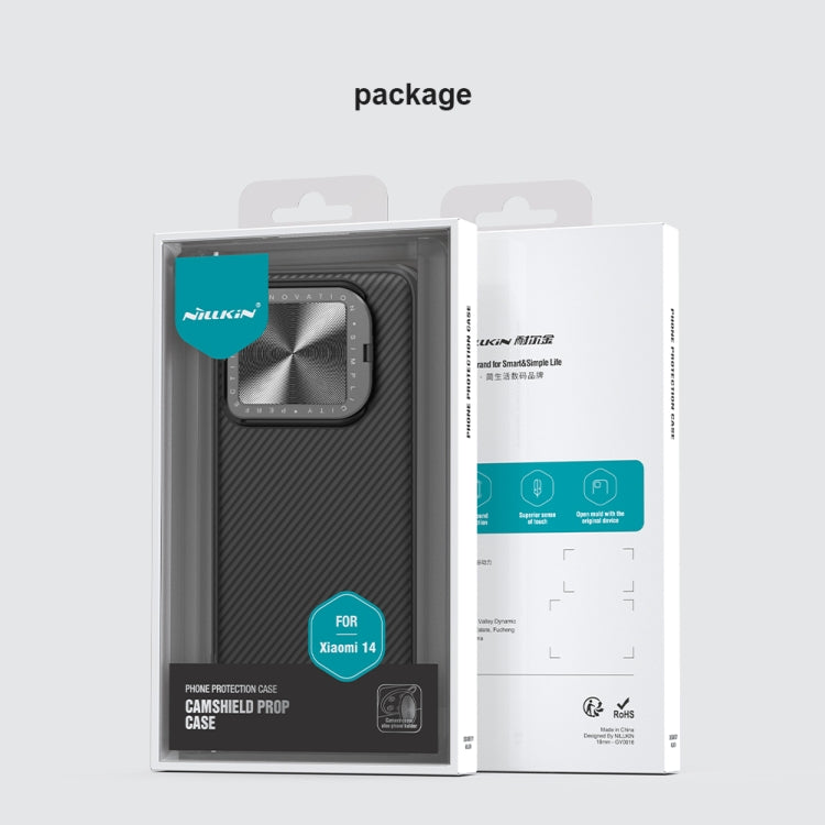 For Xiaomi 14 NILLKIN Black Mirror Prop CD Texture Mirror MagSafe Magnetic Phone Case(Blue) by NILLKIN