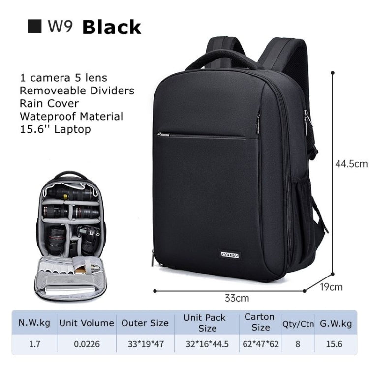 CADeN W9 Travel Lens Pouch Bag Drone Camera Backpack Bag(Black) - Backpack by CADeN | Online Shopping UK | buy2fix