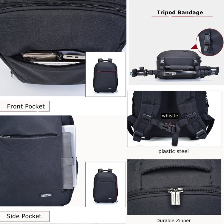 CADeN W9 Travel Lens Pouch Bag Drone Camera Backpack Bag(Black) - Backpack by CADeN | Online Shopping UK | buy2fix