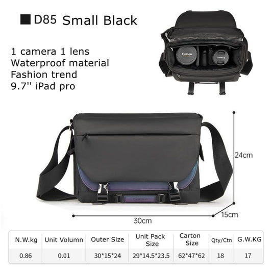 Cwatcun D85 Camera Bag Side Quick Access Camera Messenger Case Waterproof Bag, Size:30 x 15 x 24cm Small(Black) by Cwatcun