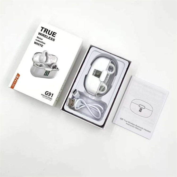 G91 Ear Clip Bone Conduction TWS Noise Reduction Bluetooth Earphone(White) - TWS Earphone by buy2fix | Online Shopping UK | buy2fix