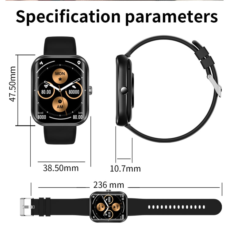 AK58 1.96 inch Screen Bluetooth Smart Watch, Steel Band, Support Health Monitoring & 100+ Sports Modes(Silver) by buy2fix