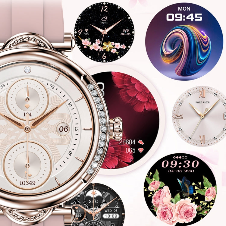 CF32 1.27 inch Screen Lady Smart Watch, Steel Band, Support Female Physiology Monitoring & 100+ Sports Modes(Silver) - Smart Watches by buy2fix | Online Shopping UK | buy2fix