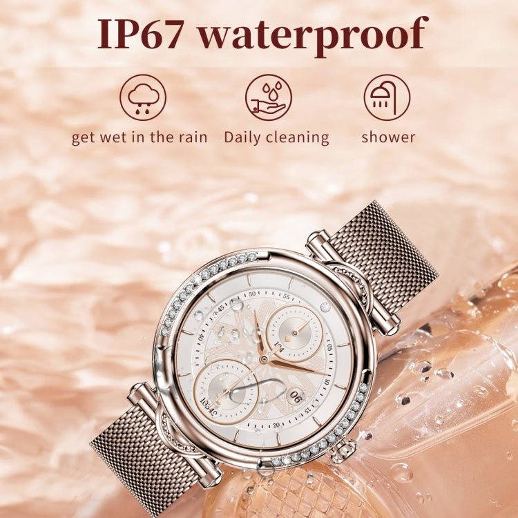 CF32 1.27 inch Screen Lady Smart Watch, Steel Band, Support Female Physiology Monitoring & 100+ Sports Modes(Silver) - Smart Watches by buy2fix | Online Shopping UK | buy2fix