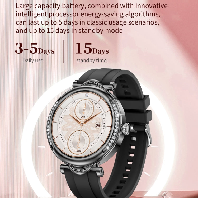 CF32 1.27 inch Screen Lady Smart Watch, Steel Band, Support Female Physiology Monitoring & 100+ Sports Modes(Silver) - Smart Watches by buy2fix | Online Shopping UK | buy2fix