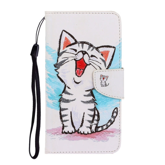 For Xiaomi Redmi 9A 3D Colored Drawing Horizontal Flip PU Leather Case with Holder & Card Slots & Wallet(Red Mouth Cat) by buy2fix