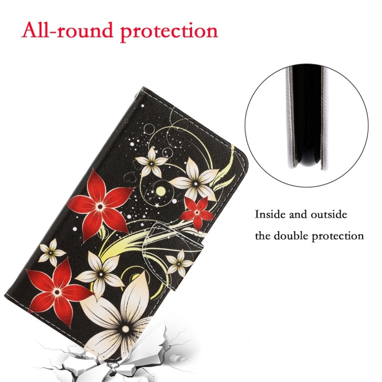 For Xiaomi Redmi 9A 3D Colored Drawing Horizontal Flip PU Leather Case with Holder & Card Slots & Wallet(Red Flower) by buy2fix