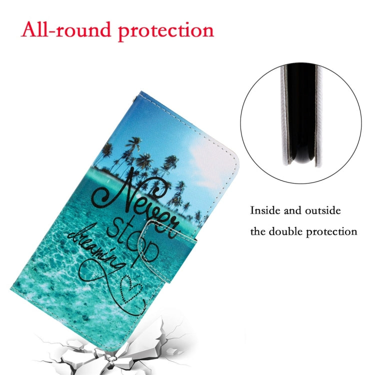 For Xiaomi Redmi 9A 3D Colored Drawing Horizontal Flip PU Leather Case with Holder & Card Slots & Wallet(Blue Coconut Grove) by buy2fix