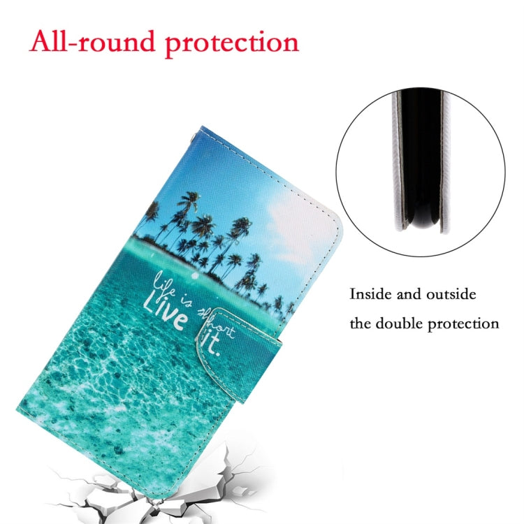 For Xiaomi Redmi 9A 3D Colored Drawing Horizontal Flip PU Leather Case with Holder & Card Slots & Wallet(Coconut Tree) by buy2fix