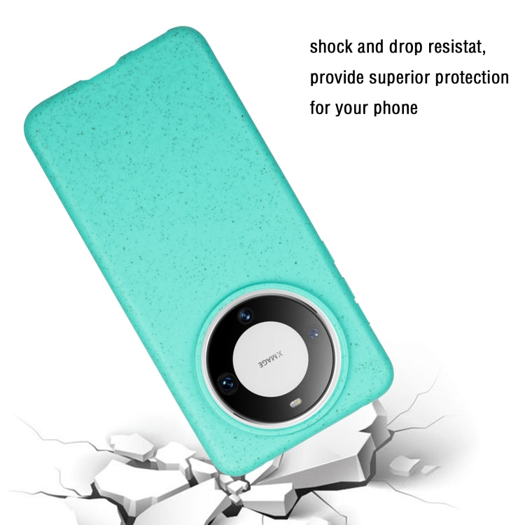For Huawei Mate 60 Wheat MagSafe Magnetic Straw Material + TPU Phone Case(Green) - Huawei Cases by buy2fix | Online Shopping UK | buy2fix
