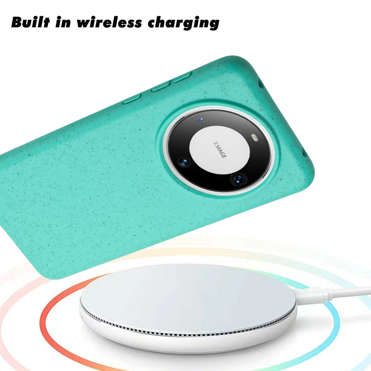 For Huawei Mate 60 Wheat MagSafe Magnetic Straw Material + TPU Phone Case(Green) - Huawei Cases by buy2fix | Online Shopping UK | buy2fix