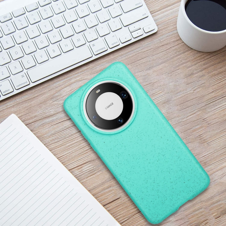 For Huawei Mate 60 Wheat MagSafe Magnetic Straw Material + TPU Phone Case(Green) - Huawei Cases by buy2fix | Online Shopping UK | buy2fix